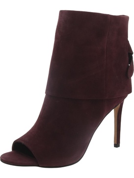 camesha womens suede peep toe booties