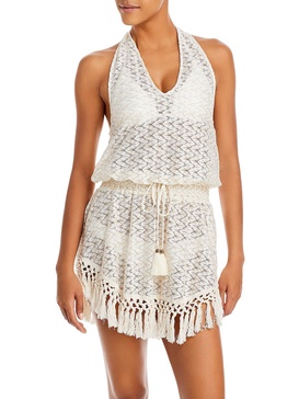 womens lace metallic cover-up