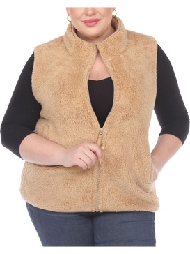 plus womens faux fur warm outerwear vest