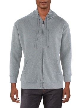 mens fleece long sleeve zip hoodie