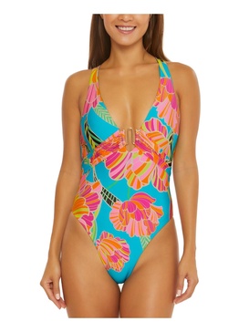 womens floral embellished one-piece swimsuit