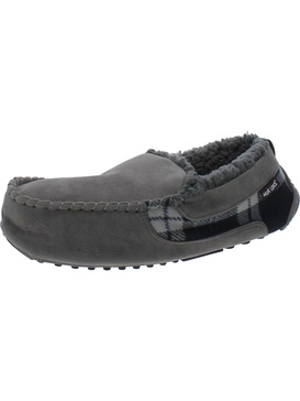 emmett mens faux fur slip on moccasin slippers