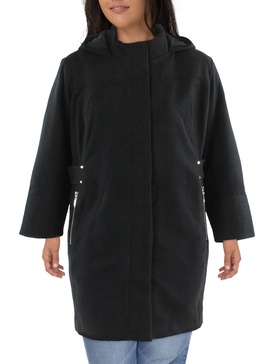 plus   womens three quarter sleeve heavy wool coat