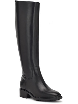 womens faux leather riding knee-high boots