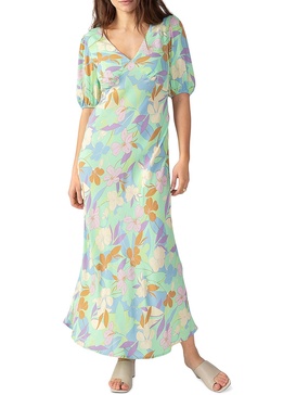 womens floral print rayon maxi dress