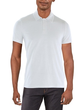 mens slub collared polo