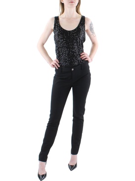 alex womens scoop neck sequined bodysuit