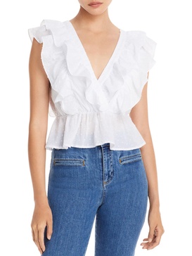 womens double v ruffled peplum top