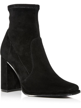 lana womens suede block heel booties