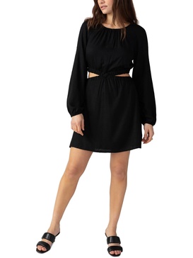 womens cut-out polyester mini dress