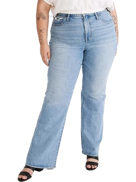 plus the perfect vintage womens high waist light wash flared jeans