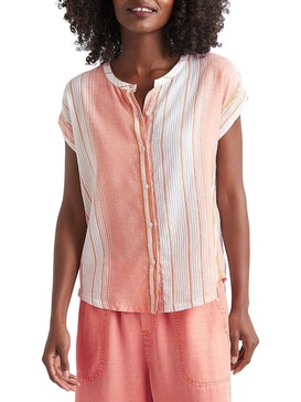 womens striped button-down blouse