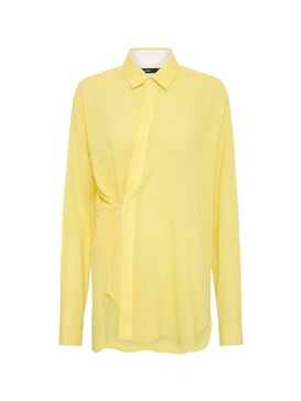 women's relaxed gauze cotton shirt in zest