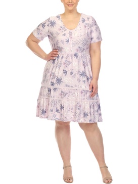 womens floral print knee-length mini dress