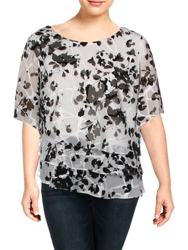 plus womens tiered bell sleeve blouse