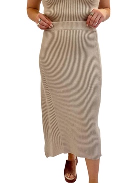 fallon sweater skirt in taupe