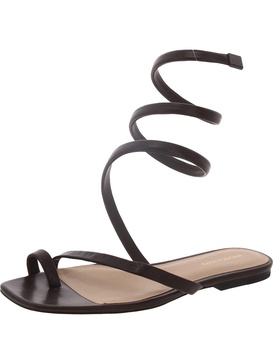 allura womens leather ankle wrap slingback sandals