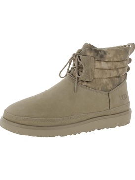 smokescreen mens suede round toe winter & snow boots