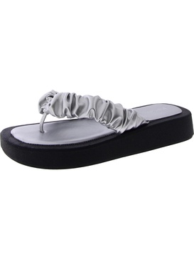 club miami womens faux leather thong flip-flops