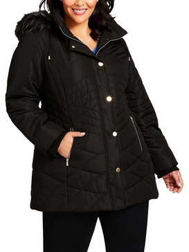 plus wave womens quilted cold weather puffer jacket