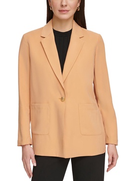 womens button twill one-button blazer