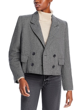 heritage womens tweed wool blend two-button blazer