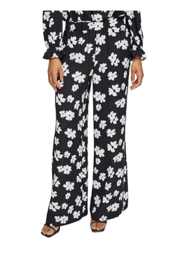 womens floral print polyester wide leg pants