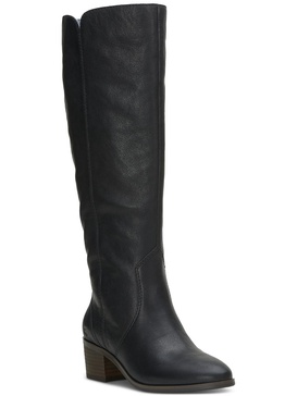 cashlin womens leather round toe knee-high boots