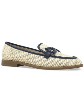 linda bit womens woven almond toe loafers