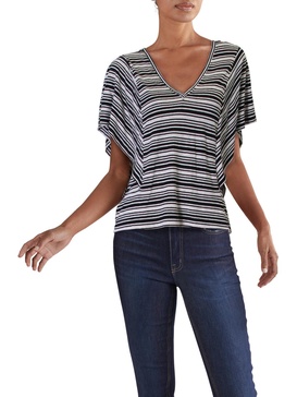 womens striped batwing sleeve top