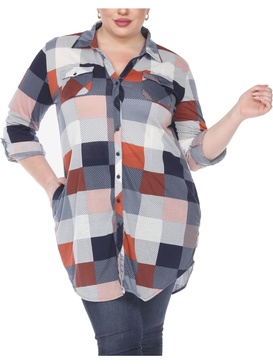 plus womens striped pockets shirtdress