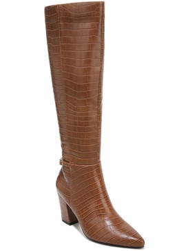 stratford womens faux leather wide calf knee-high boots