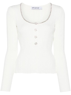 diamanté-embellished knitted top