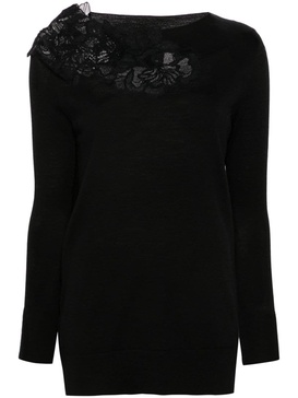 corded-lace sweater