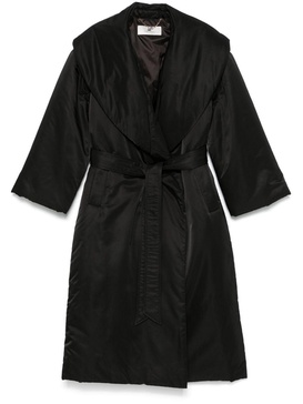 satin belted coat