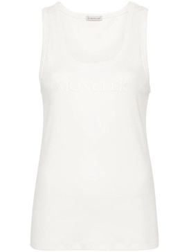 logo-embroidered tank top