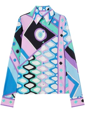 Vivara-print satin shirt