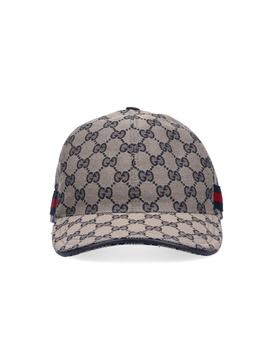 Webbing-Trimmed Monogrammed Canvas Baseball Cap