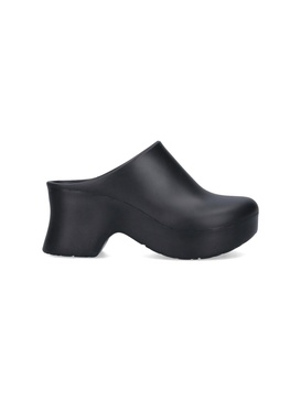 Terra 90 curved-heel rubber heeled mules