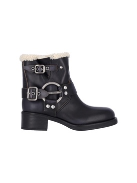 Miu Miu Women Shearling Biker Boots