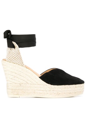 Manebi Hamptons Suede Heart Shaped Wedge Espadrilles