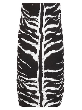 Zebra-printed high-rise midi skirt