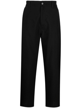 logo-jacquard wool trousers