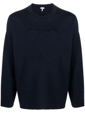 Anagram-embossed wool jumper 