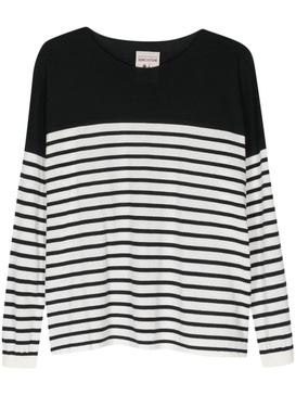 Semicouture Diamante Striped Cotton Jumper