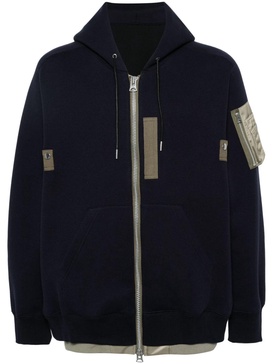 layered zipped hoodie