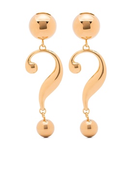 question mark-shaped clip-on earrings