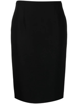 wool-blend pencil midi skirt