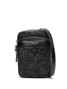 VERSACE Baroque Crossbody Handbag for Men in Black