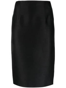 VERSACE Black Wool Pencil Skirt with Back Slit for Women - FW23 Collection